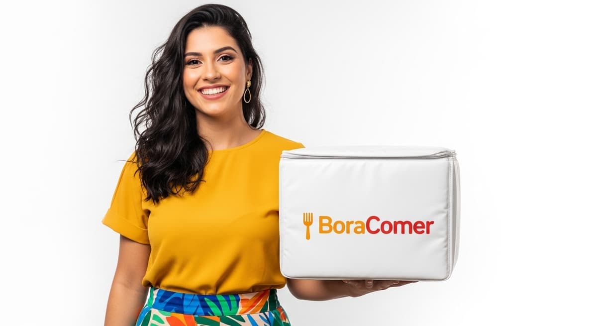 Pessoa feliz recebendo delivery